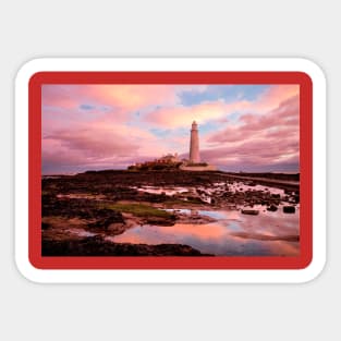 Pink and Blue sunrise at St Mary's Island Sticker